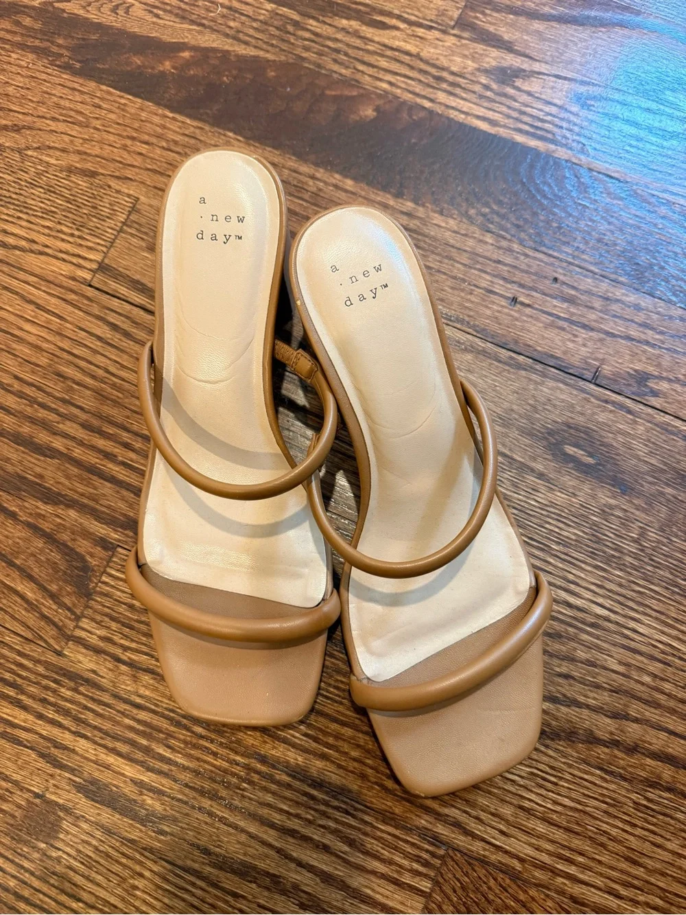 Target Tan Strappy Block Heel Sandals